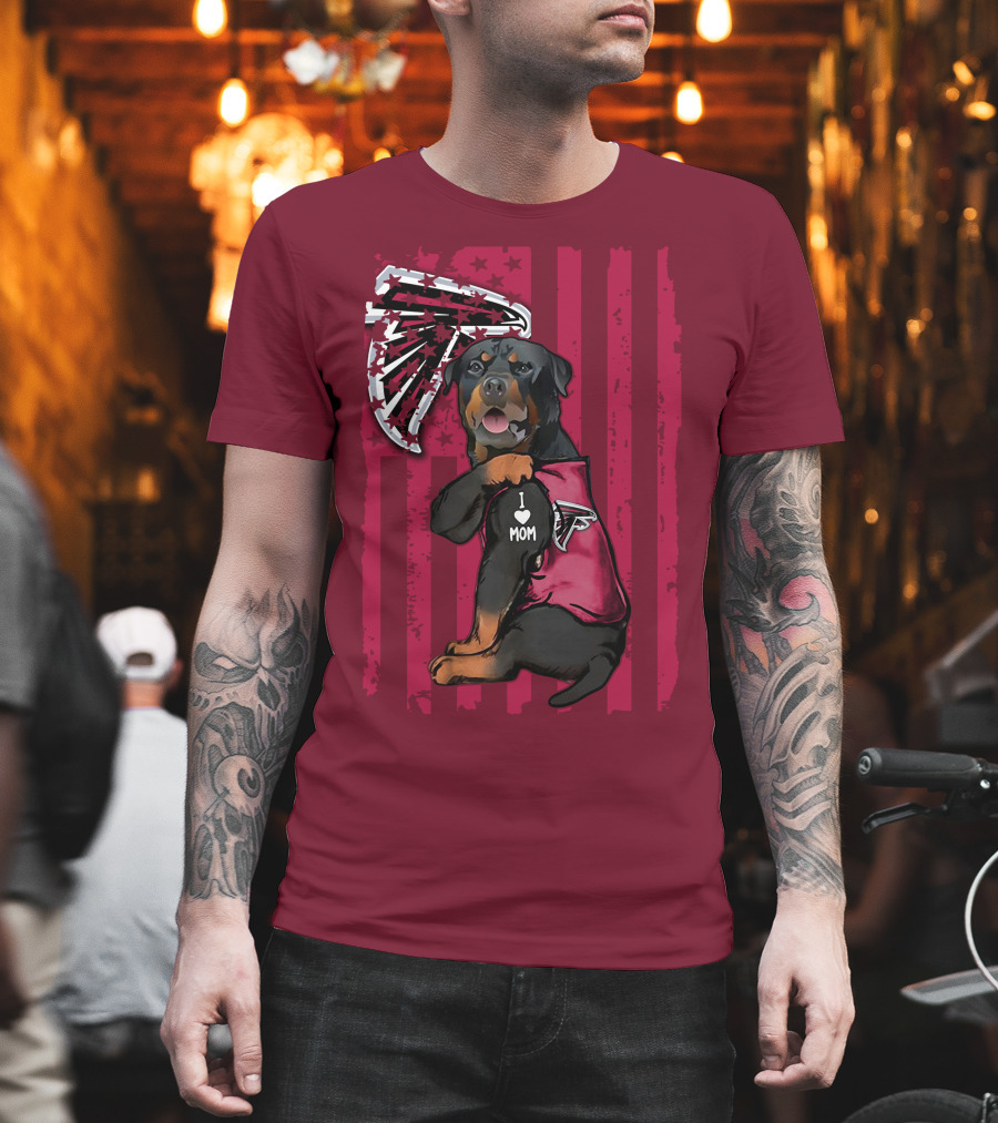 Rottweiler I Love Mom Atlanta Falcons T-Shirt