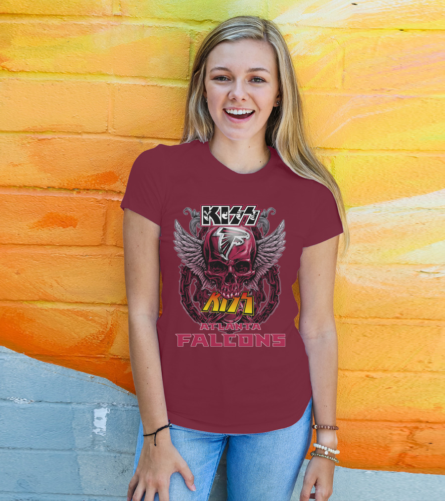 Kiss Atlanta Falcons Skull Winged T-Shirt