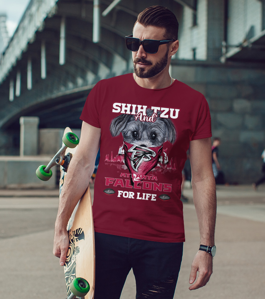 Shih Tzu And Atlanta Falcons For Life T-Shirt