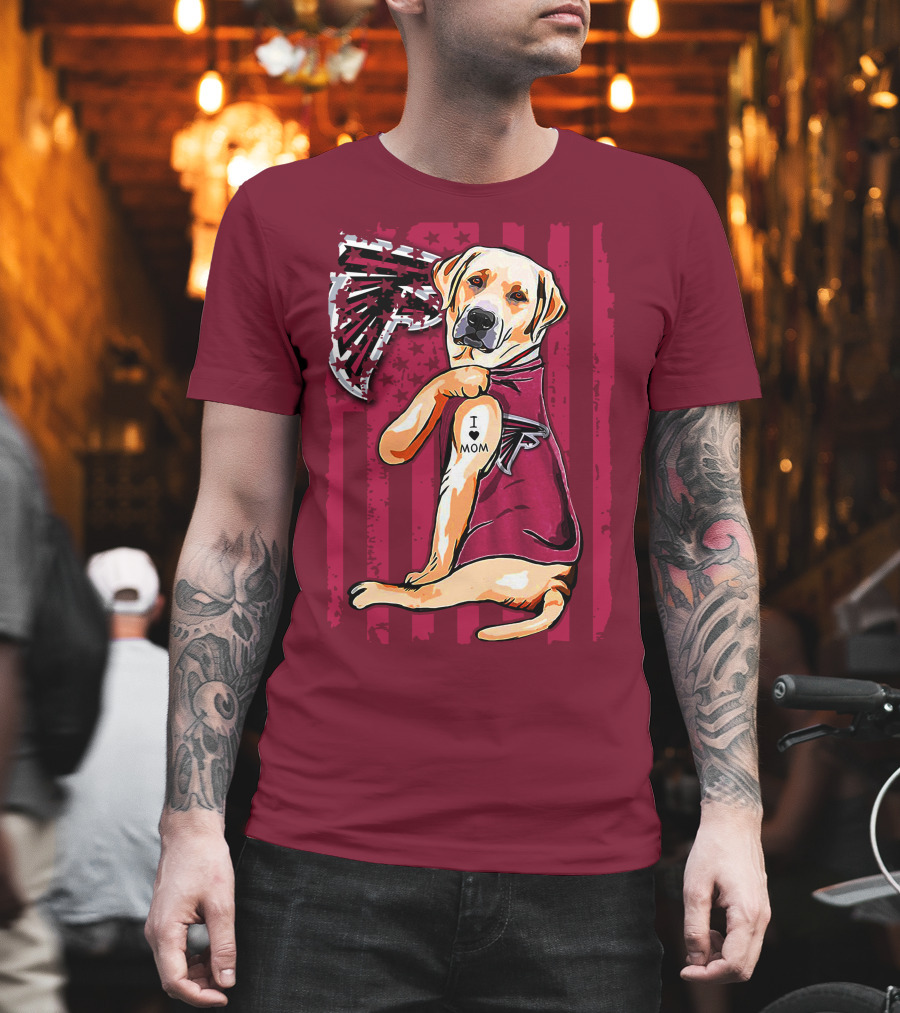 Atlanta Falcons Labrador Retriever I Love Mom T-Shirt