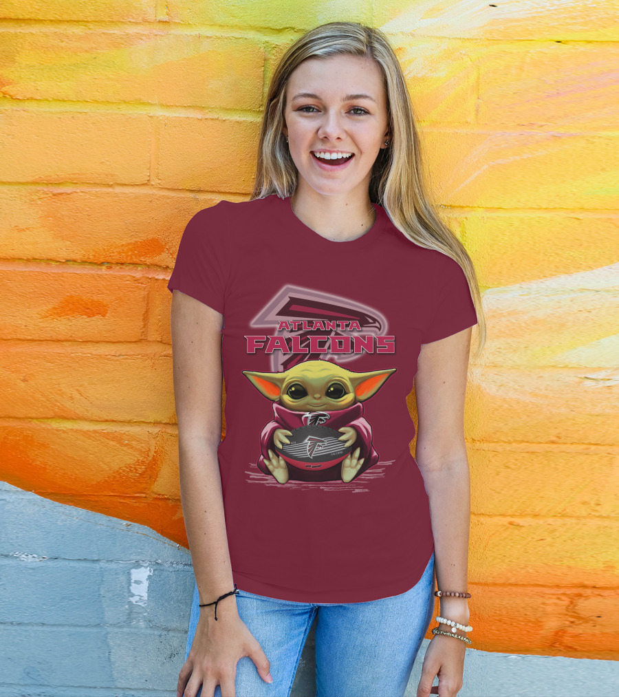 Atlanta Falcons Baby Yoda Football Fan T-Shirt