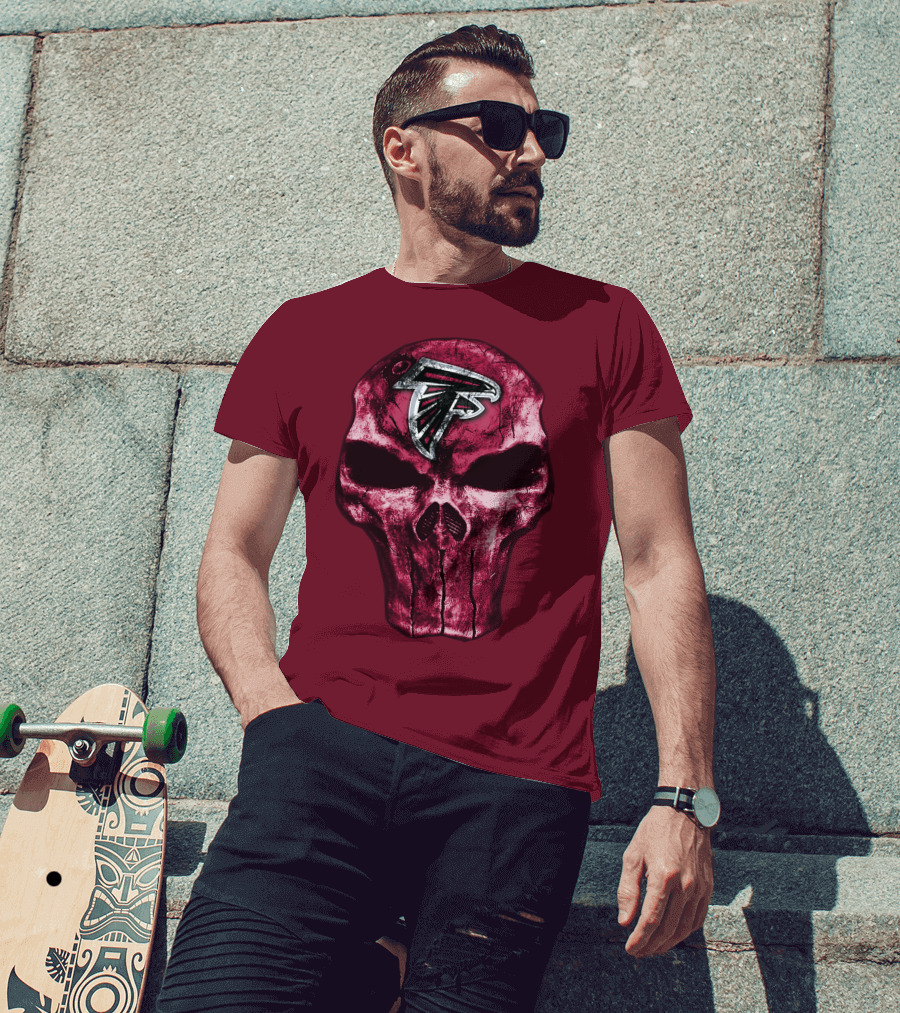 Skull Atlanta Falcons Logo Emblem T-Shirt