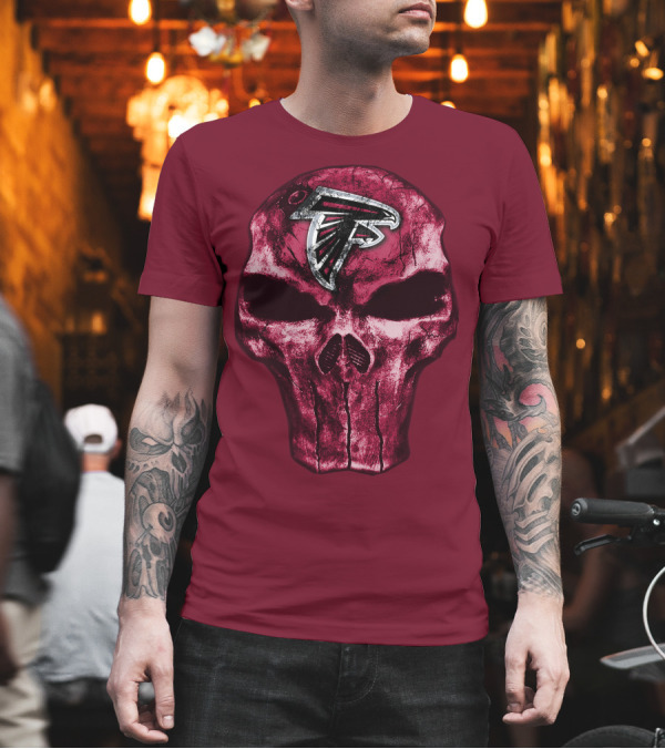 Skull Atlanta Falcons Logo Emblem T-Shirt Skull Atlanta Falcons Logo Emblem T-Shirt