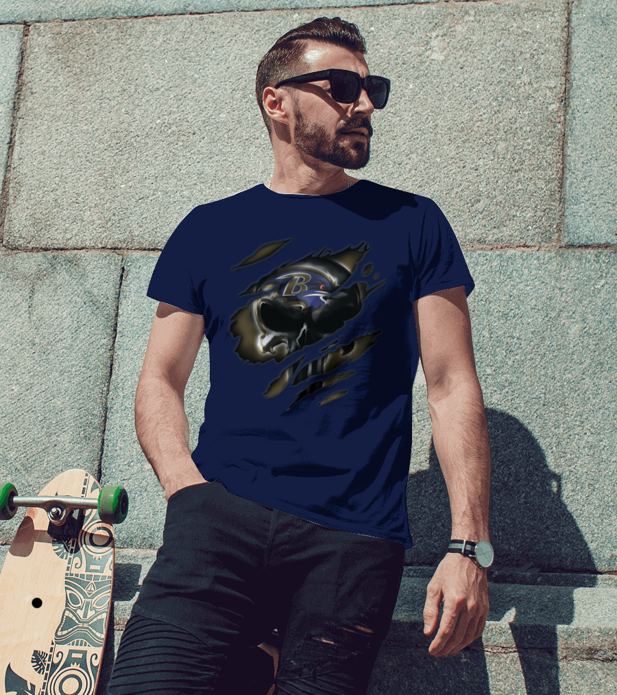 Baltimore Ravens Skull T-Shirt