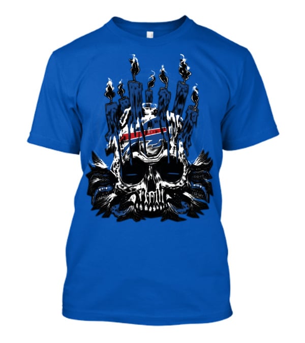 Buffalo Bills 40 Skull Flames Candles Nfl Team T-Shirt