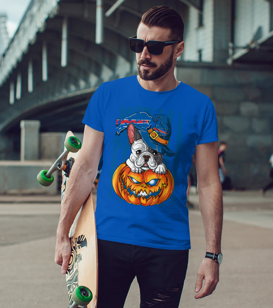 Buffalo Bills Bulldog Halloween Pumpkin T-Shirt