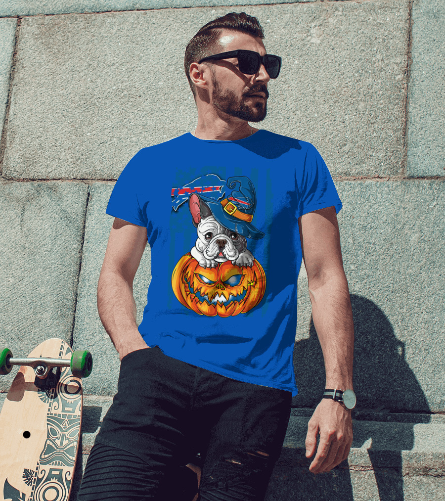 Buffalo Bills Bulldog Halloween Pumpkin T-Shirt