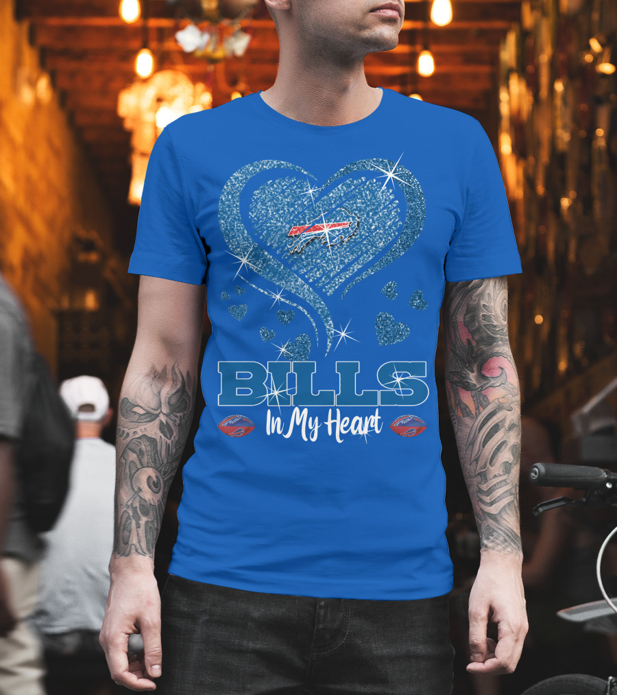 Bills Glitter Heart Buffalo Bills Logo In My Heart T-Shirt