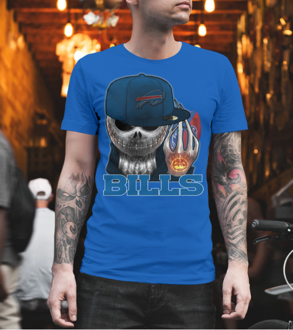 Jackskull Buffalo Bills NFL Skeleton Pumpkin Halloween T-Shirt Jackskull Buffalo Bills NFL Skeleton Pumpkin Halloween T-Shirt