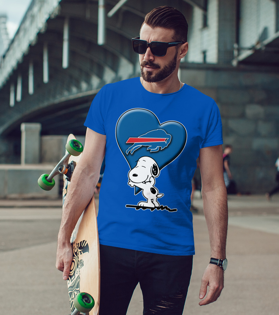 Snoopy Hugging Heart Buffalo Bills T-Shirt
