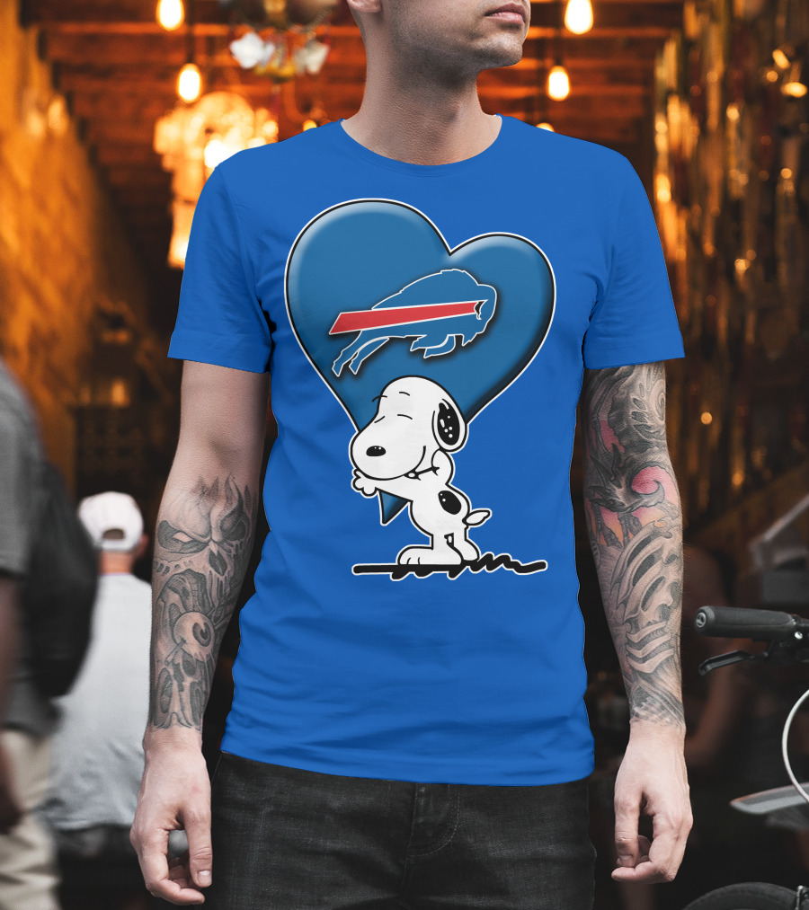 Snoopy Hugging Heart Buffalo Bills T-Shirt