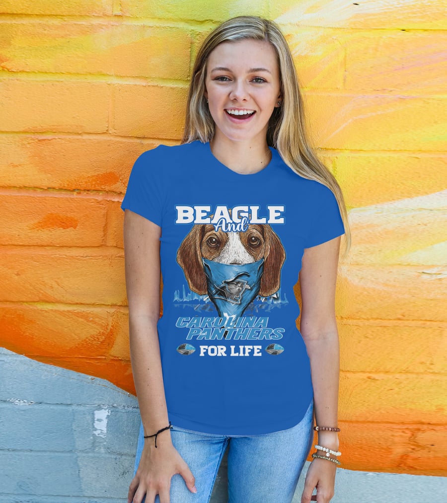 Beagle And Carolina Panthers For Life T-Shirt