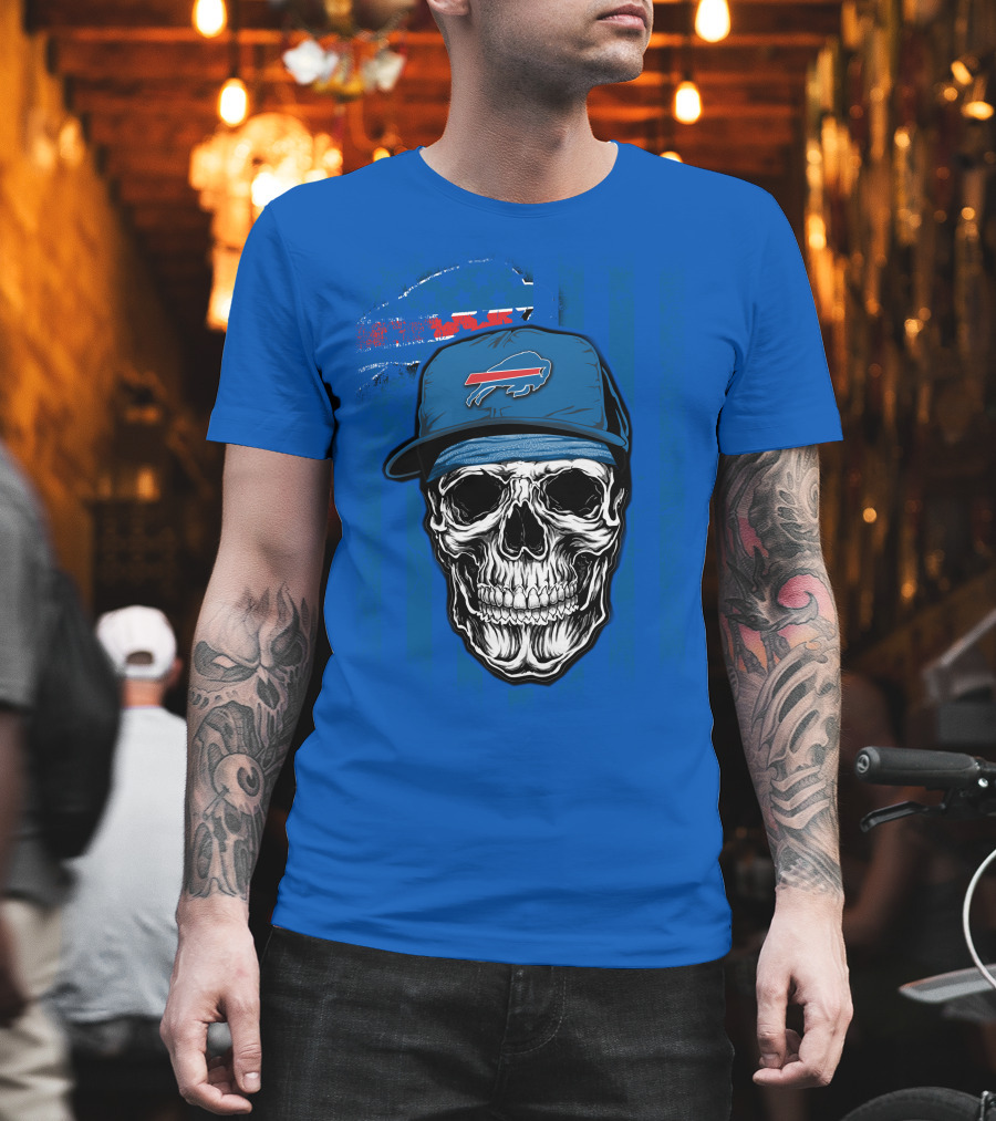 Buffalo Bills Skull with Cap T-Shirt
