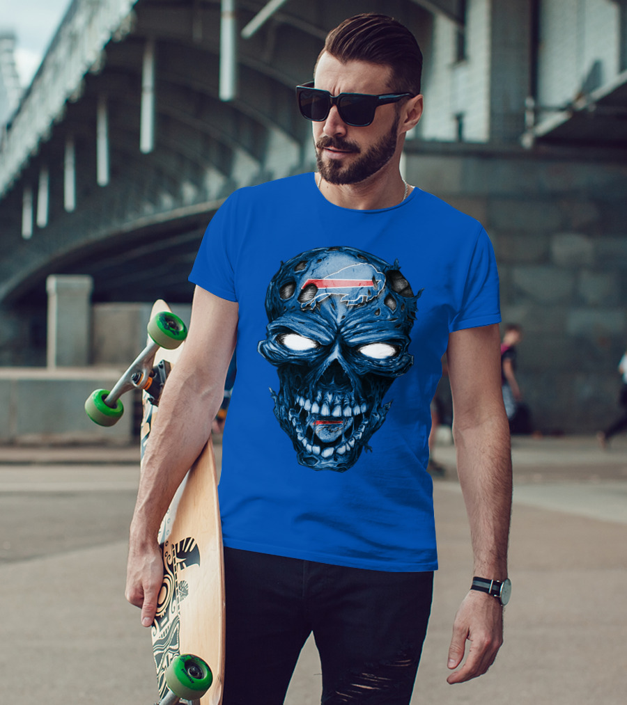 Buffalo Bills Skull Logo Horror T-Shirt