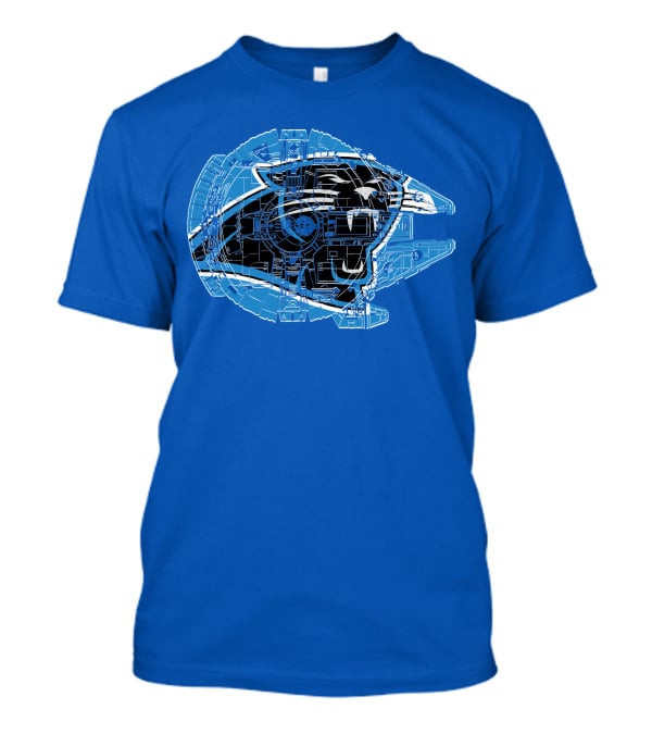 Carolina Panthers 56 Starship Blueprint Helmet T-Shirt
