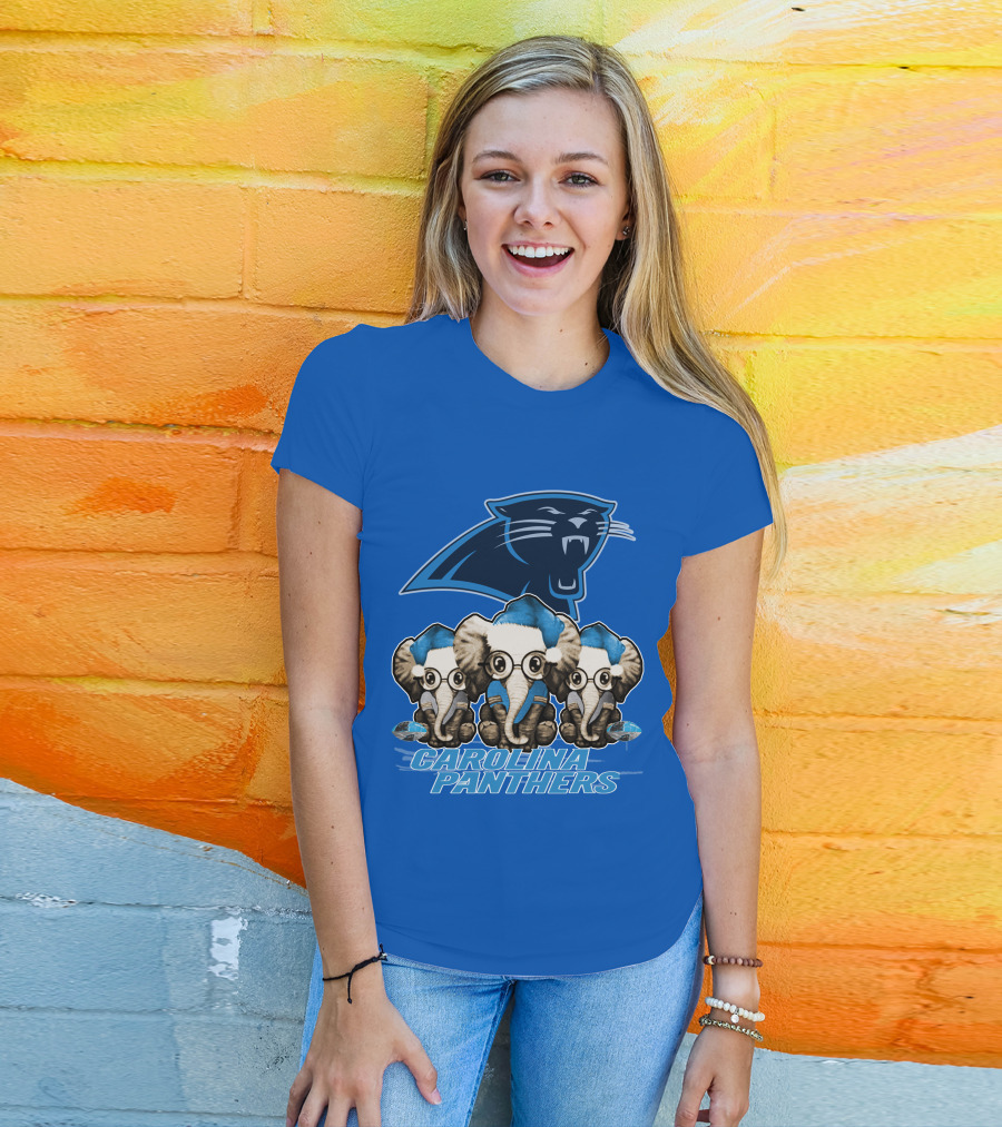 Carolina Panthers Xmas Elephants T-Shirt