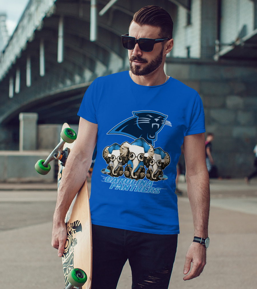 Carolina Panthers Xmas Elephants T-Shirt