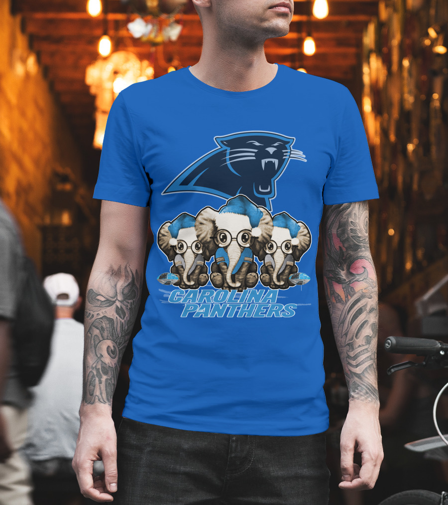 Carolina Panthers Xmas Elephants T-Shirt