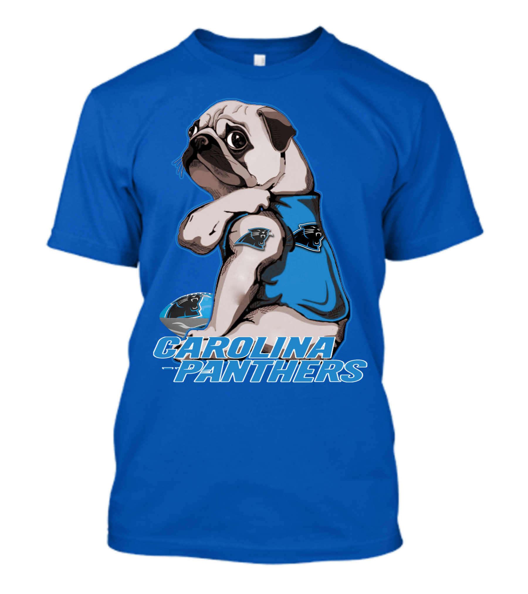 CAROLINA PANTHERS PUG WITH TEAM T-Shirt