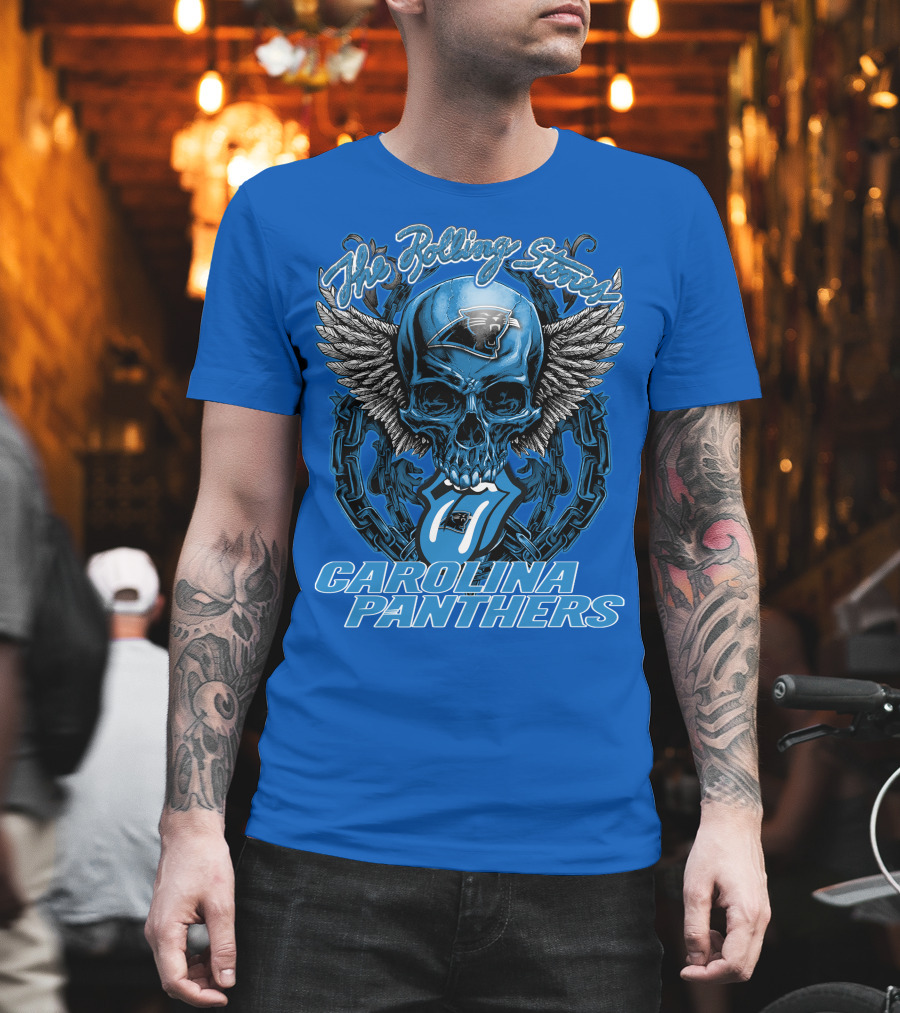 The Rolling Stones Carolina Panthers Skull Wing T-Shirt