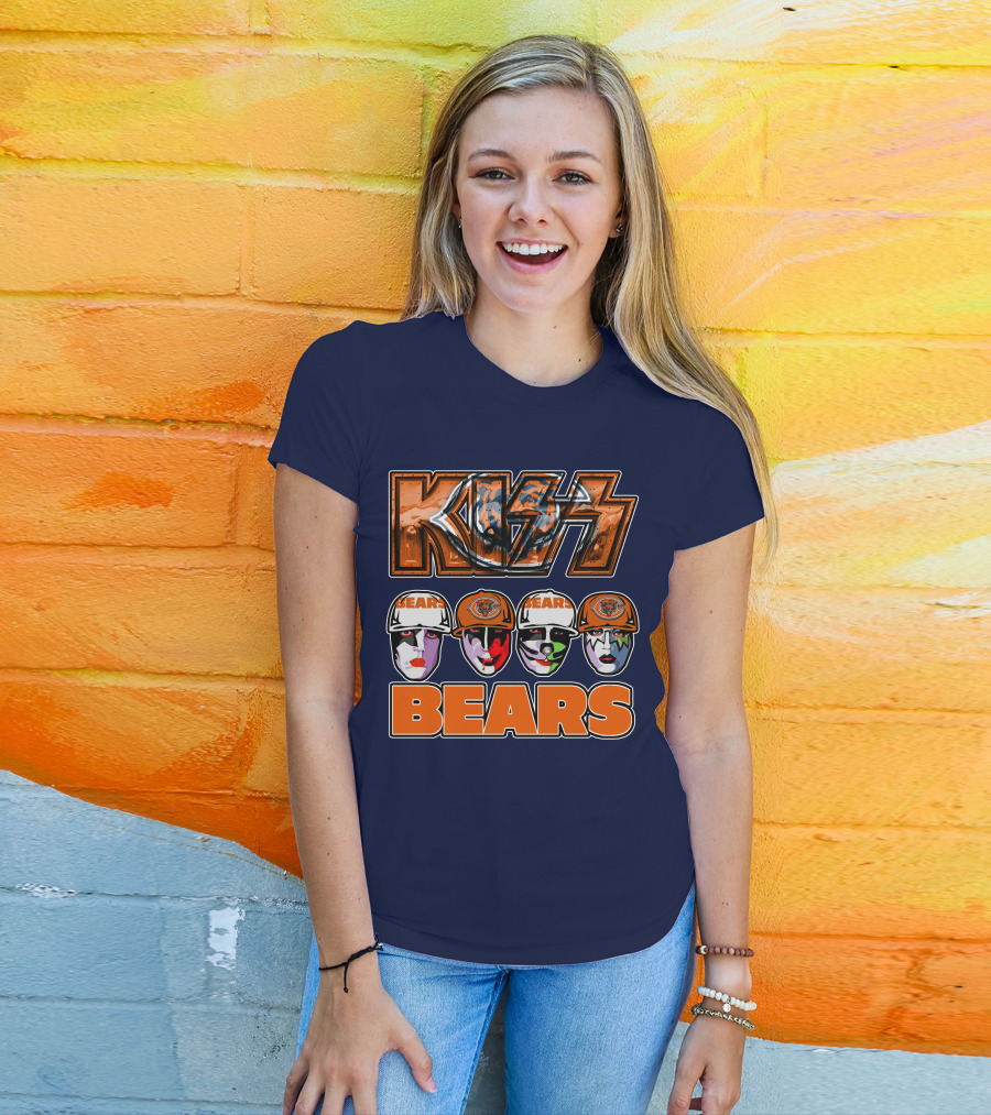 KISS Chicago Bears Facepaint Helmet T-Shirt