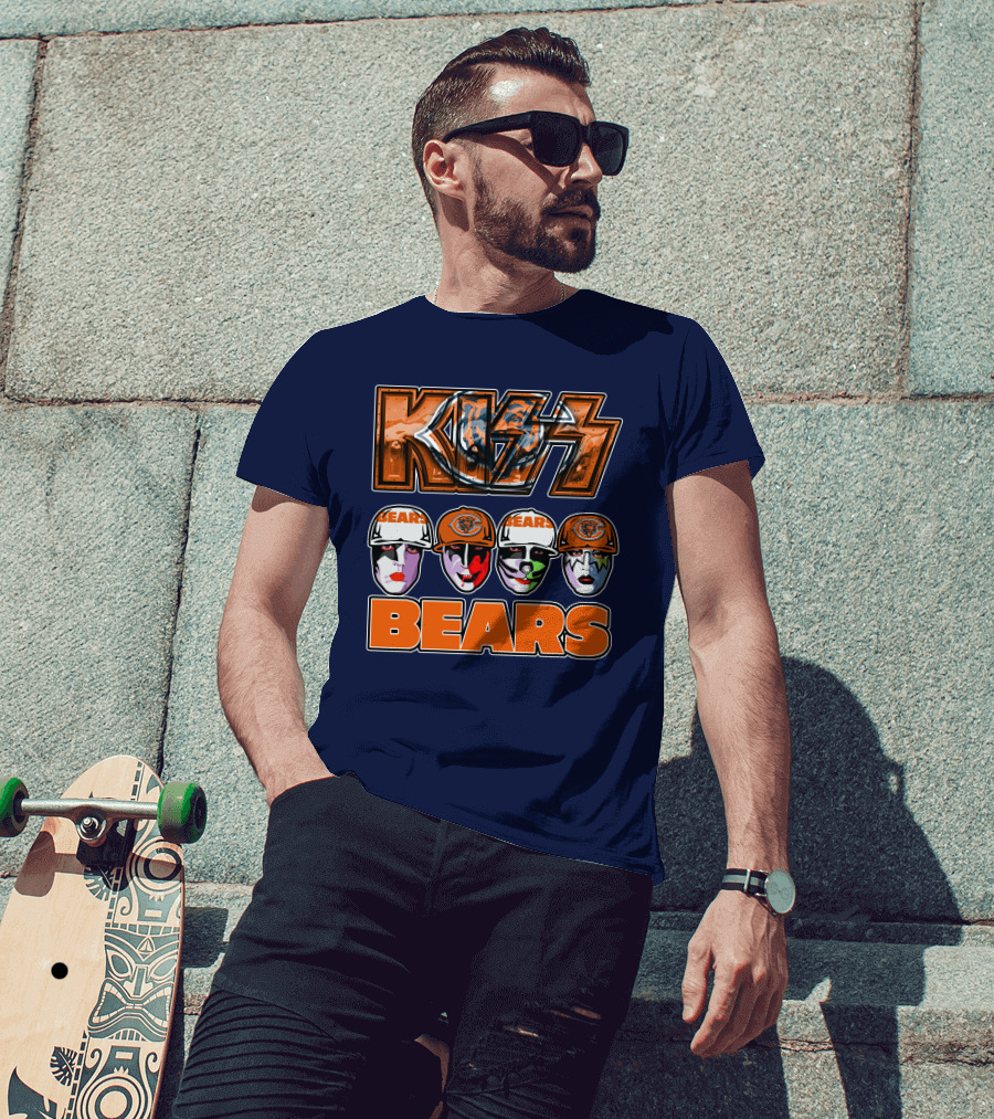 KISS Chicago Bears Facepaint Helmet T-Shirt