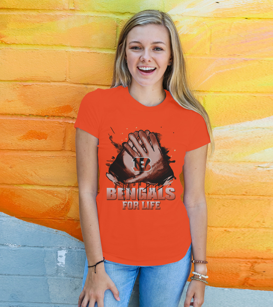 Cincinnati Bengals For Life Hands T-Shirt