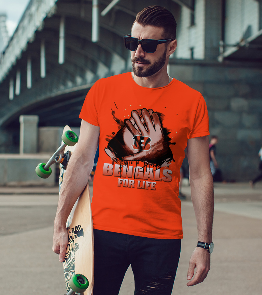Cincinnati Bengals For Life Hands T-Shirt