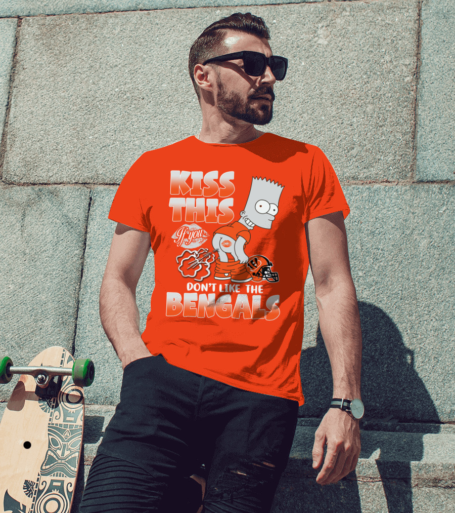 Bart Simpson Kiss This If You Don't Like The Bengals T-Shirt