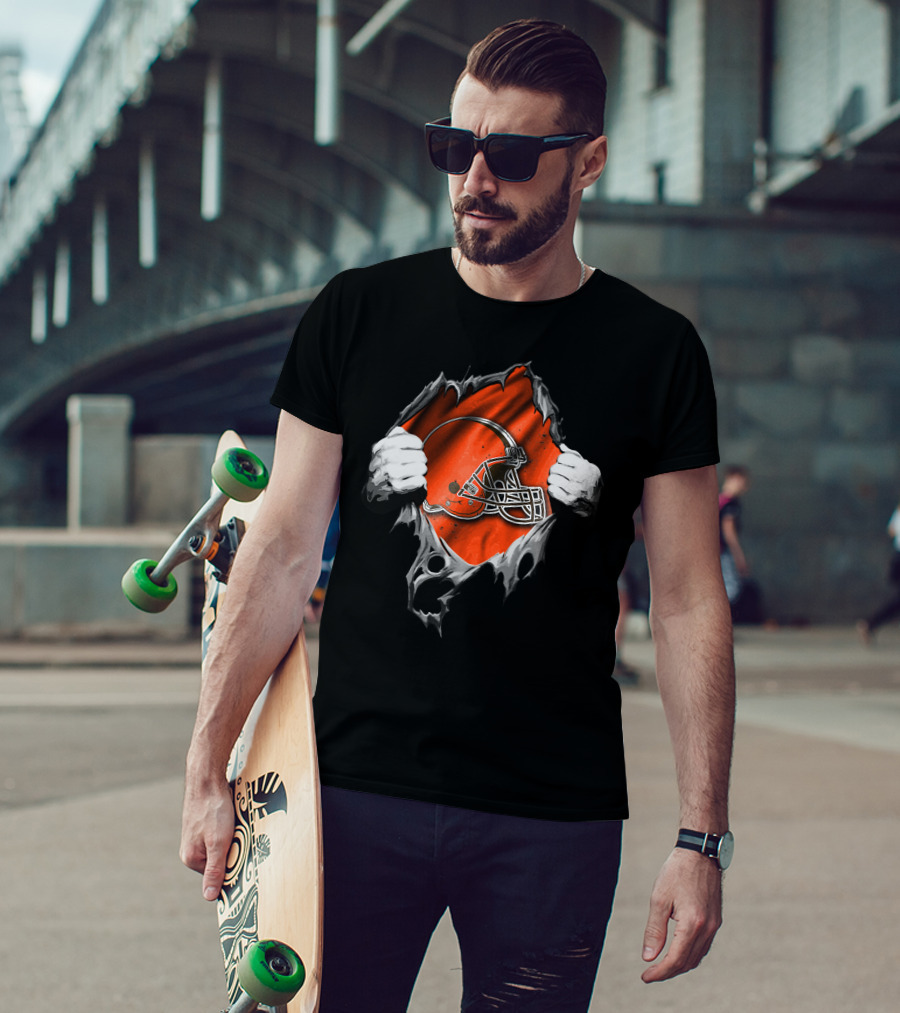 Torn Cleveland Browns Football Helmet Revealed T-Shirt
