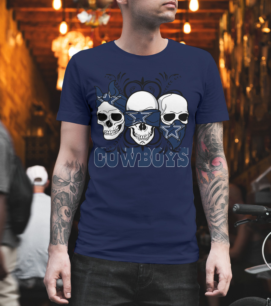 Cowboys Three Skulls Bandana Stars T-Shirt