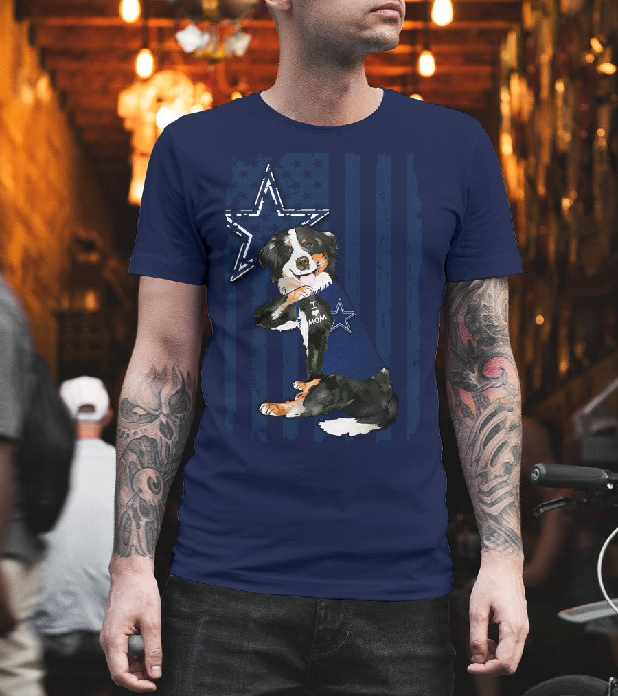 Border Collie I Mom Dallas Cowboys Star T-Shirt