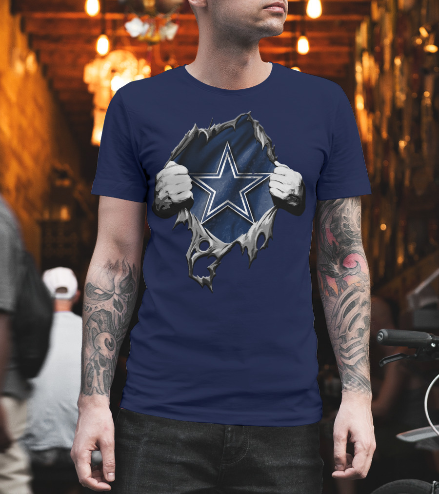 Torn DALLAS COWBOYS Star Logo Reveal T-Shirt