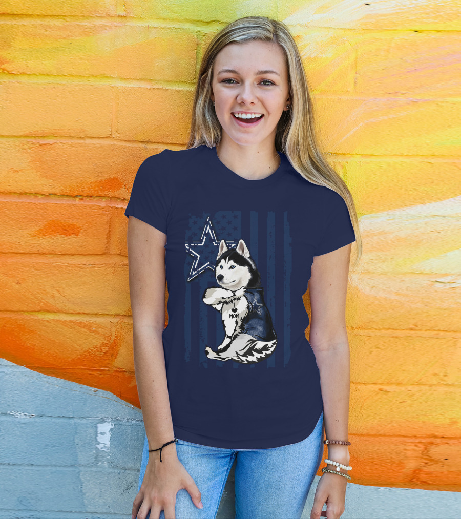 Siberian Husky Dallas Cowboys Star Mom T-Shirt