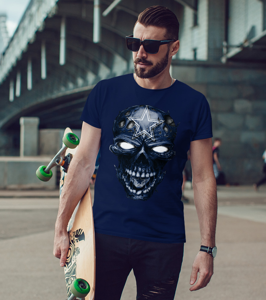 Skull Dallas Cowboys Star Icon NFL Football Fan Gear T-Shirt