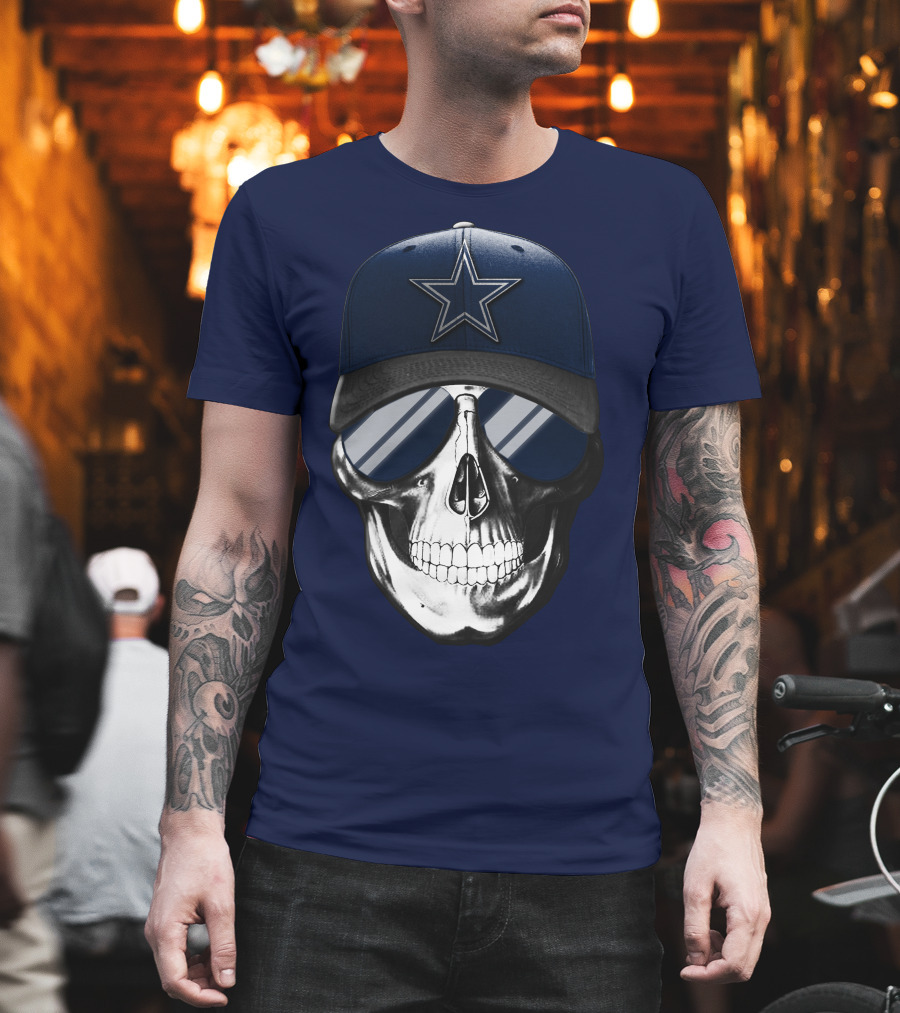 Skull Dallas Cowboys Star Hat Sunglasses T-Shirt