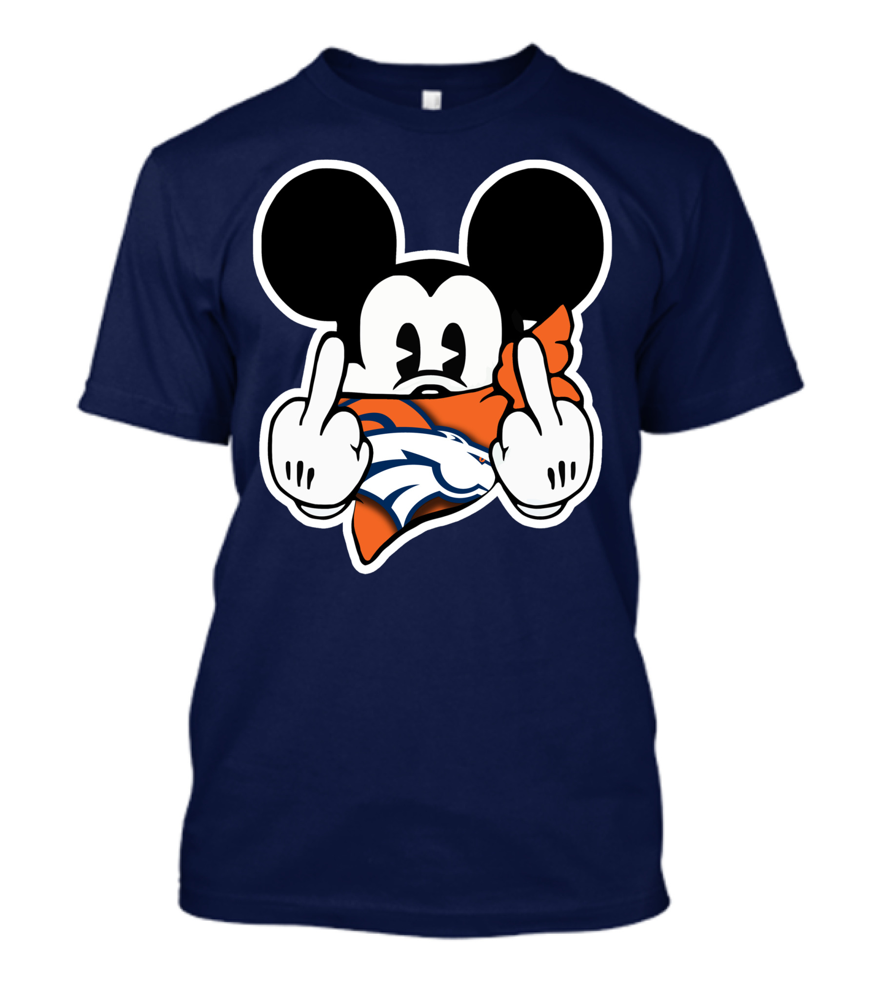 Denver Broncos Mickey Middle Fingers T-Shirt