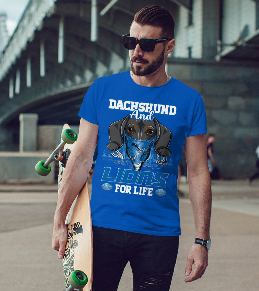 Dachshund And Lions For Life Detroit T-Shirt