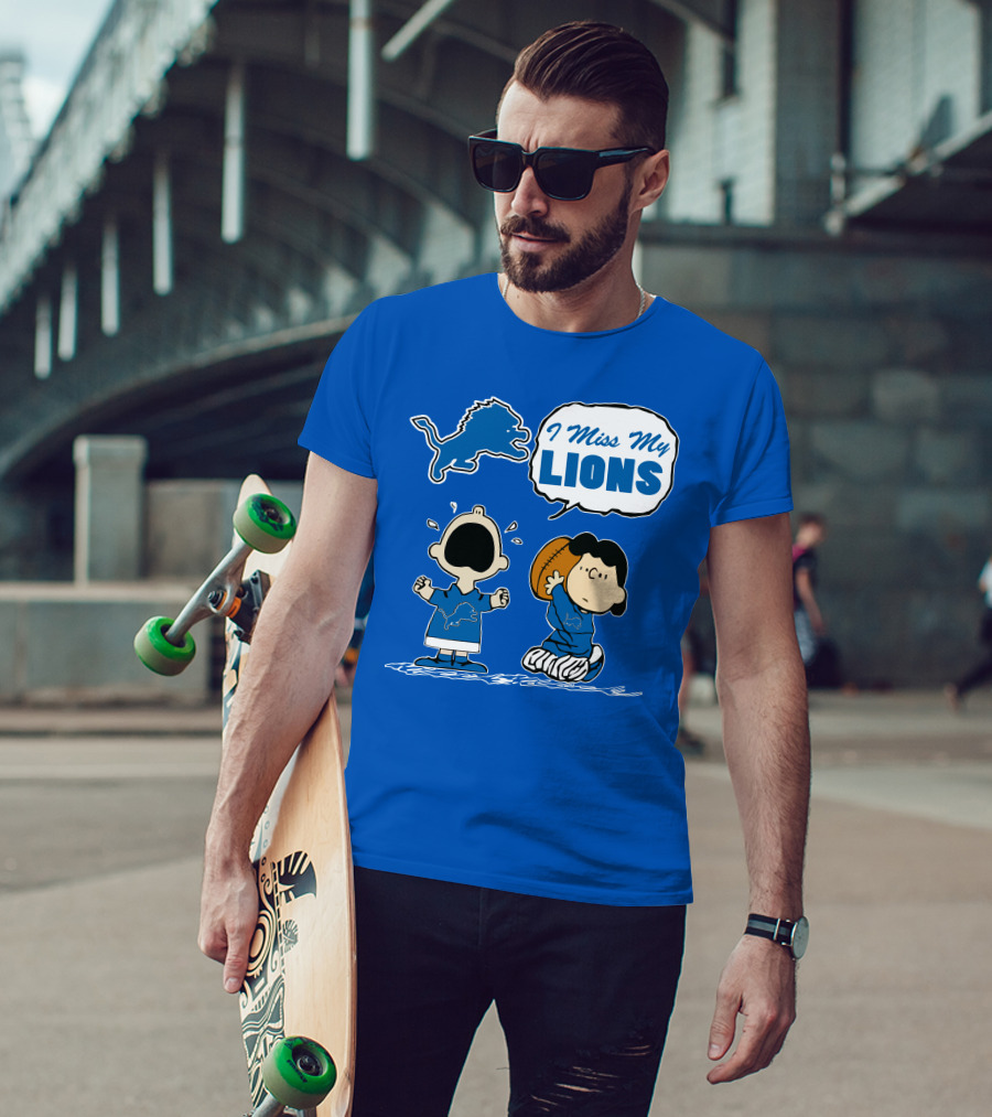 I Miss My Lions Detroit Lions Charlie Brown Football T-Shirt