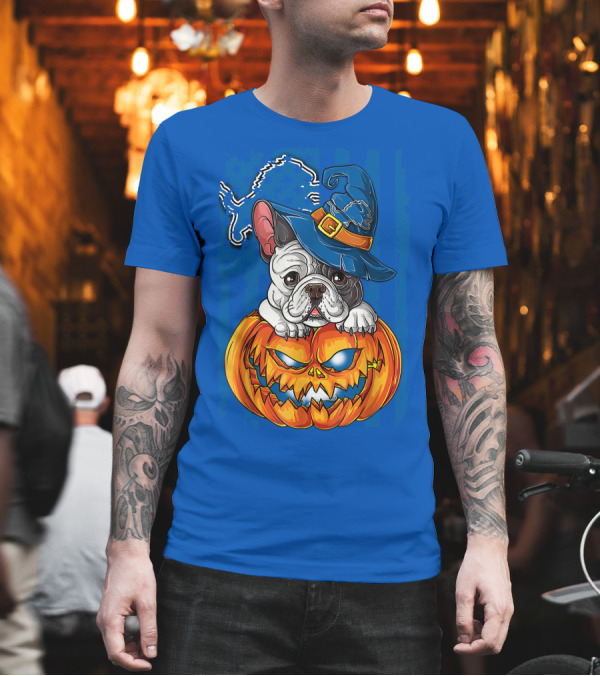 Hlw Bulldog DETROIT LIONS Halloween Bulldog Pumpkin Pajama Football Fan Gift T-Shirt Hlw Bulldog DETROIT LIONS Halloween Bulldog Pumpkin Pajama Football Fan Gift T-Shirt