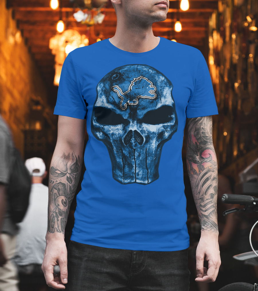 Detroit Lions Skull T-Shirt