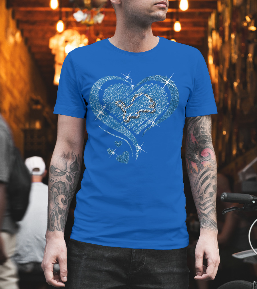 Heart Diamond Detroit Lions Sparkling T-Shirt