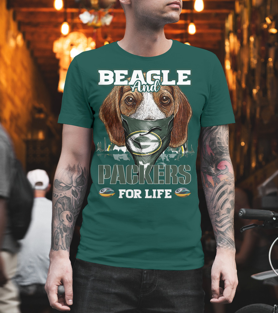 Beagle And Packers For Life Green Bay Packers T-Shirt