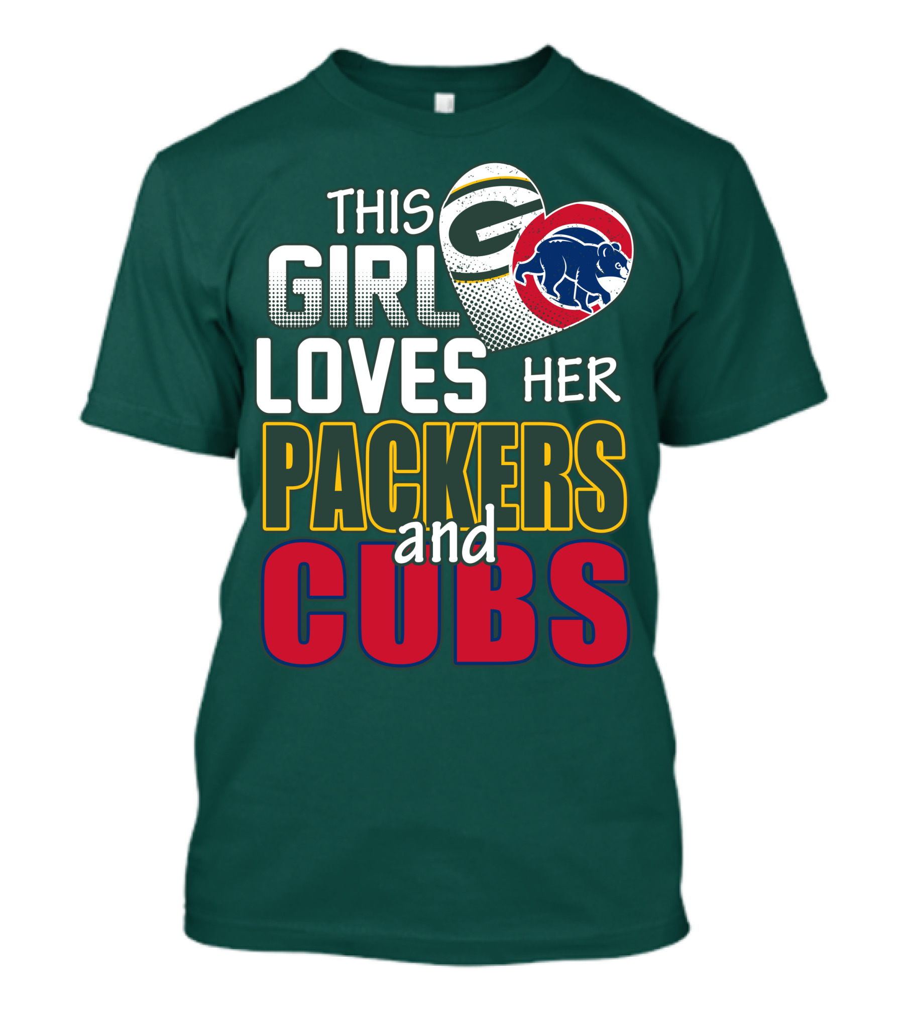This Girl Loves Her Packers And Cubs T-Shirt