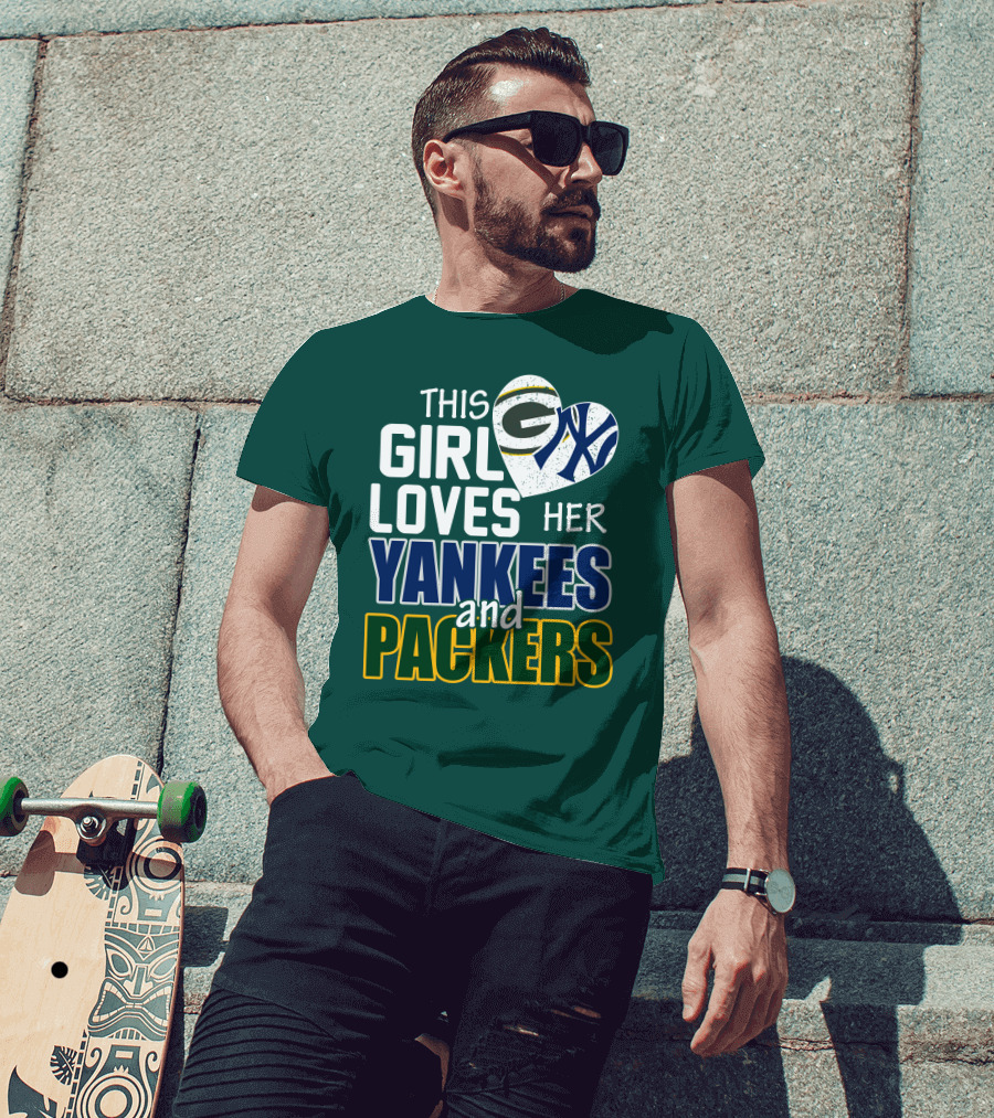This Girl Loves Her Yankees And Packers T-Shirt
