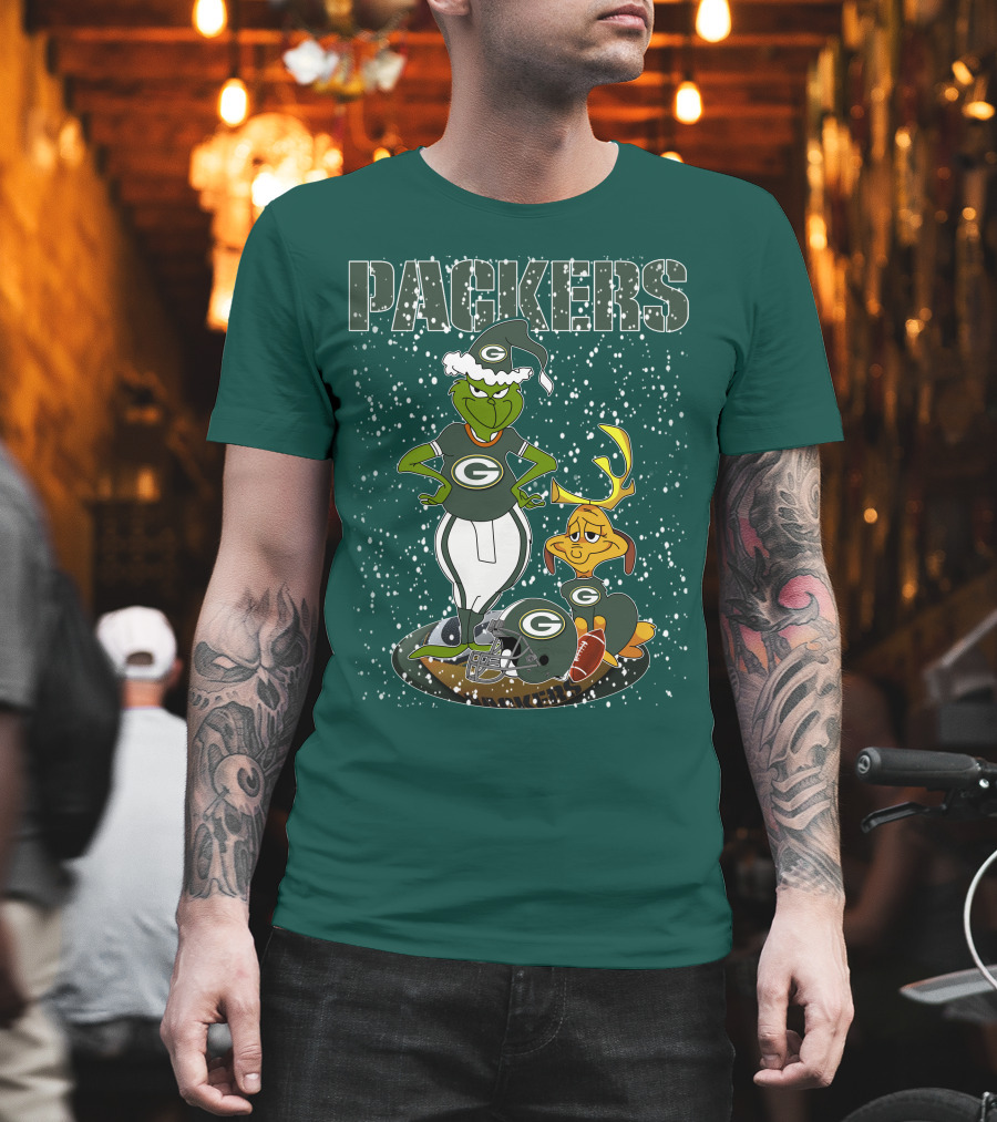 Grinch Packers Christmas Football T-Shirt