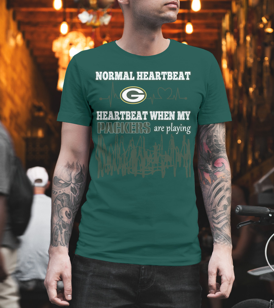Normal Heartbeat Heartbeat When My Packers Are Playing T-Shirt