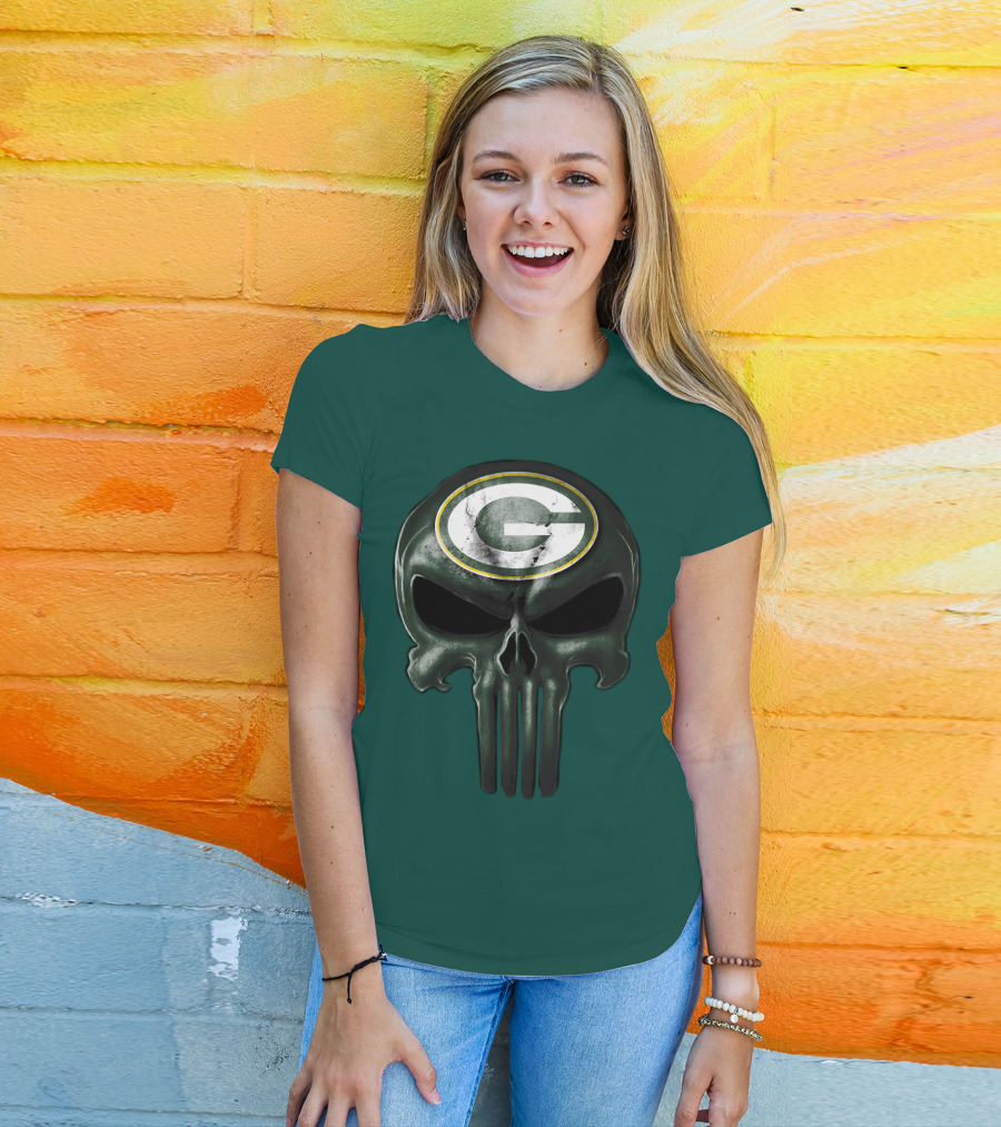 Green Bay Packers Skull T-Shirt