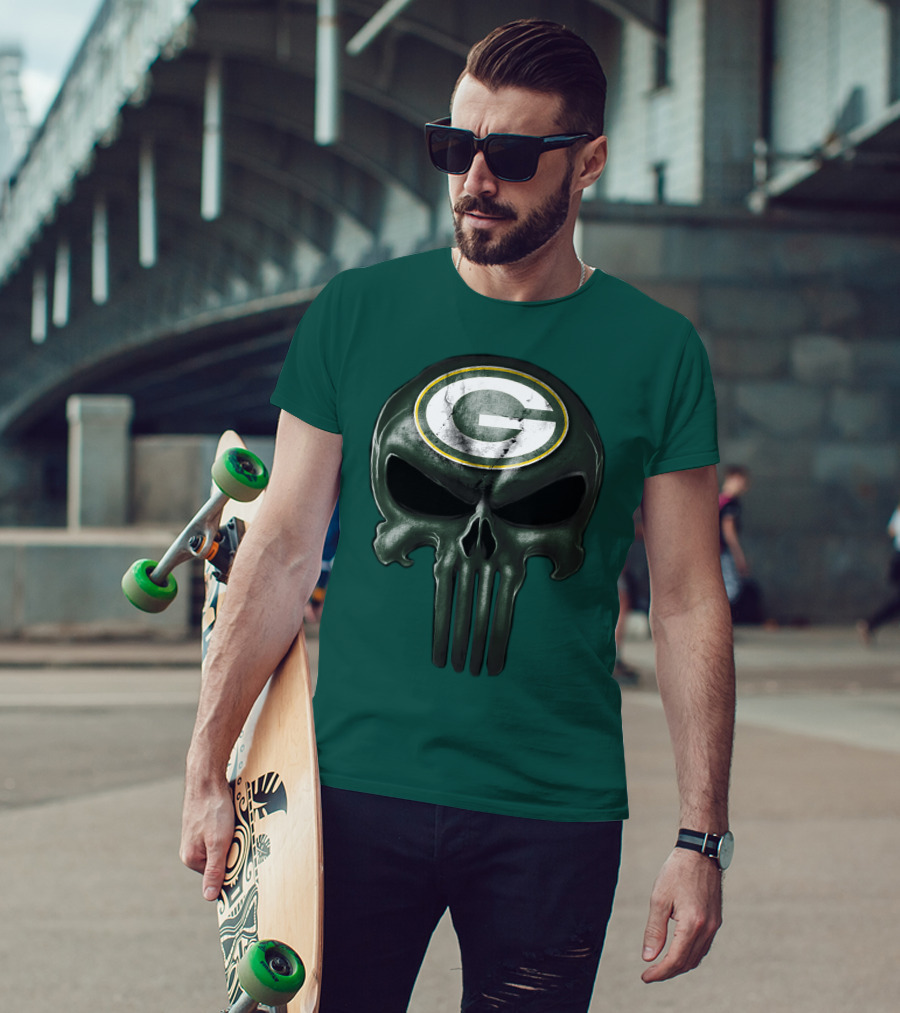 Green Bay Packers Skull T-Shirt
