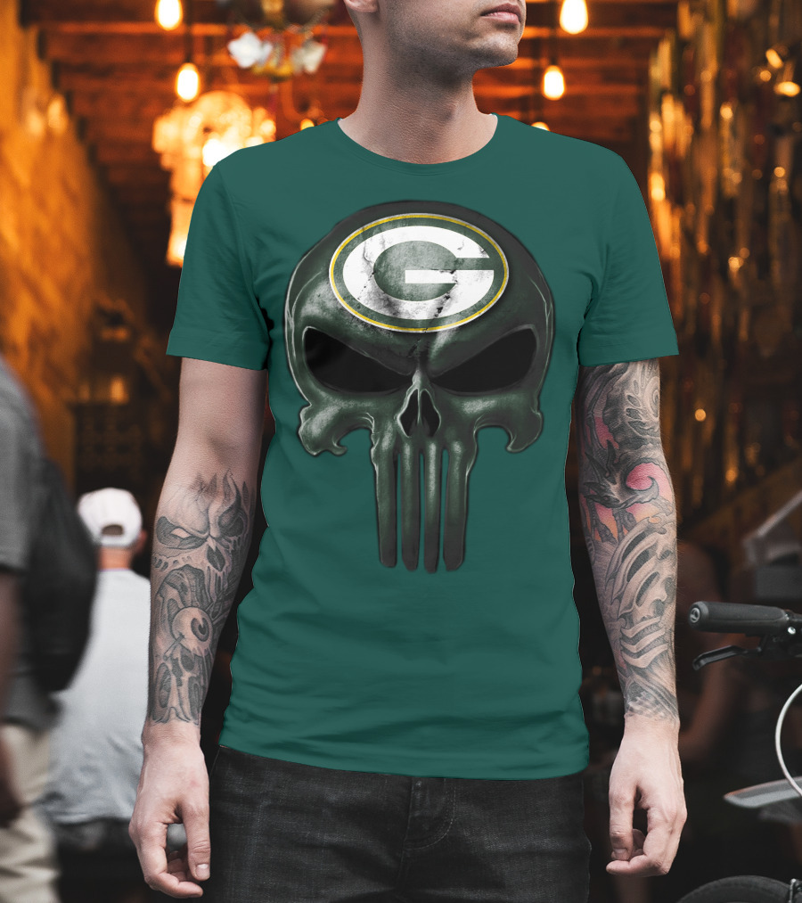 Green Bay Packers Skull T-Shirt